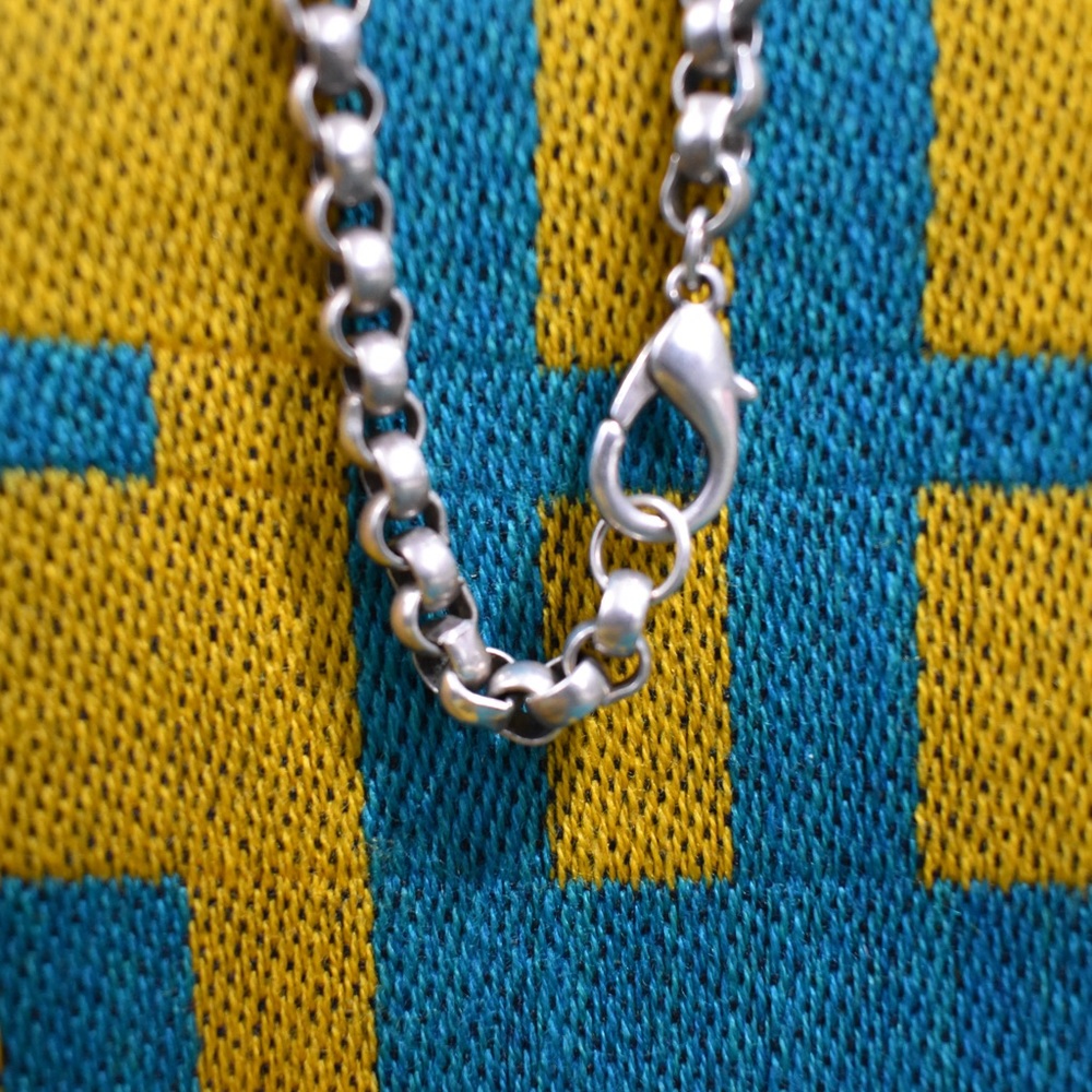 Petrified Wood Necklace Silver Rollo Chain - Picture 14 of 16